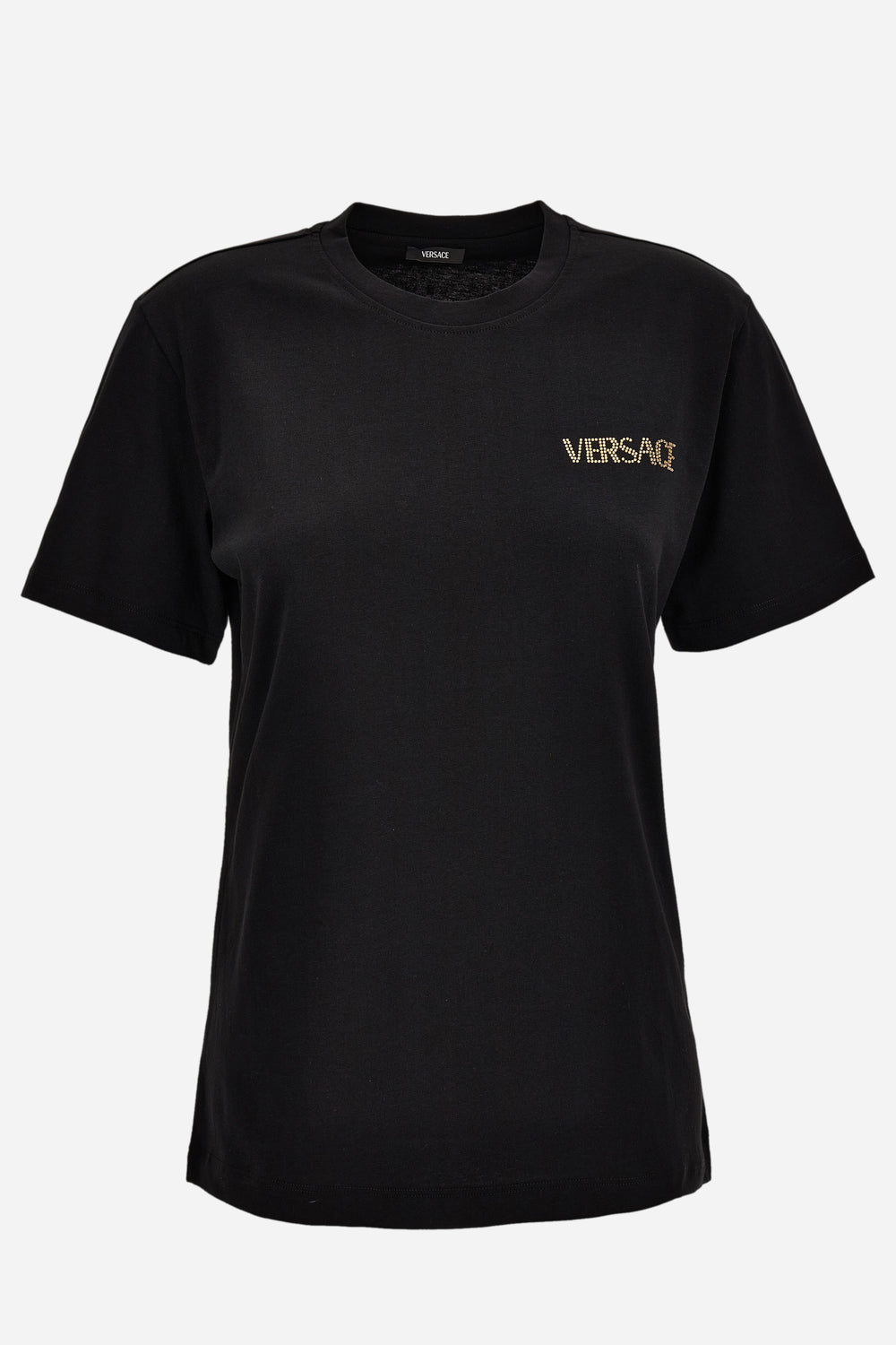 T-Shirt In Cotton Jersey Fabric With Versace Hotfix Embroidery