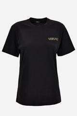 T-Shirt In Cotton Jersey Fabric With Versace Hotfix Embroidery