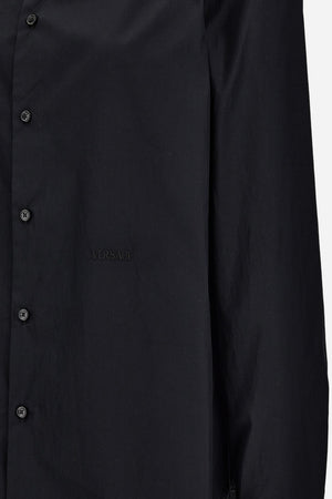 Informal Shirt In Plain Poplin Fabric-Printed Inserts