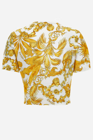 T-Shirt In Jersey Cotton Print Barocco Palm Allover