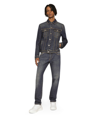 STRETCH LIGHT BLUE WASH DENIM JACKET