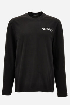 T-Shirt In Jersey Fabric + Versace Milano Print