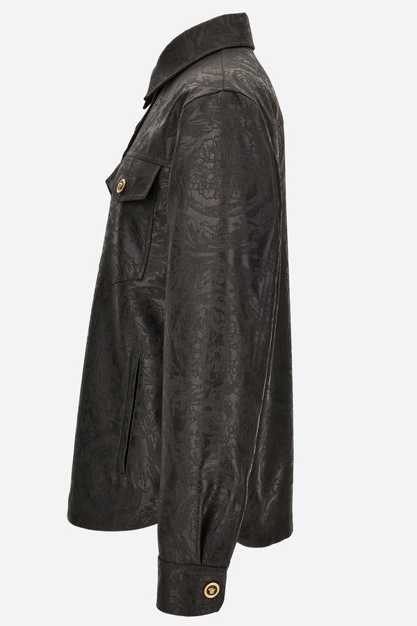Blouson In Barocco Embossed Melange Technical Fabric