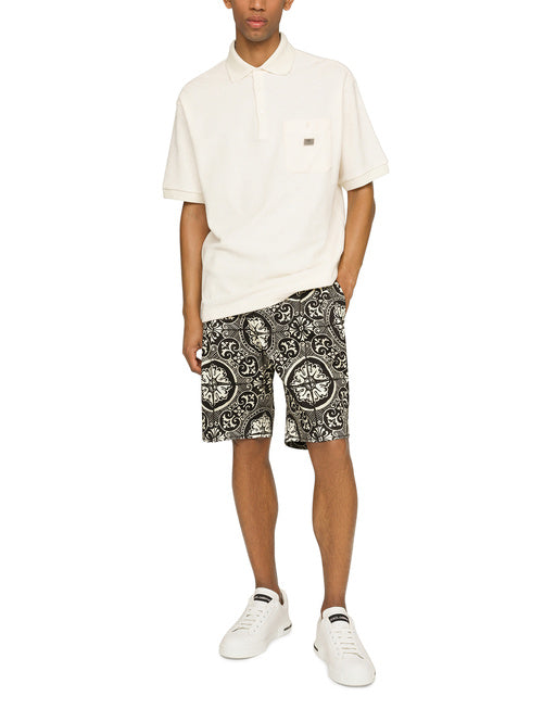 TERRYCLOTH POLO-SHIRT WITH LOGO TAG