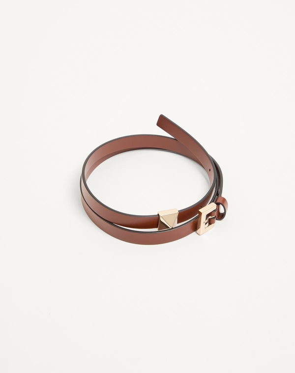 CINTURA SIDE STUD IN VITELLO LUCIDO 15 MM