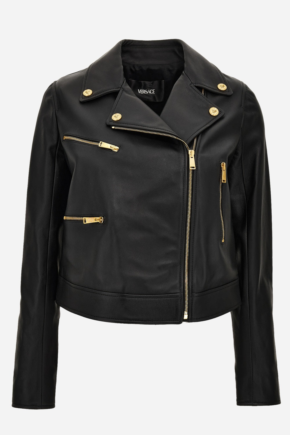 Jacket Leather In Leather With Safety Pin Details