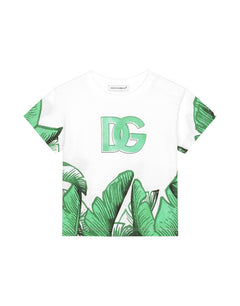 JERSEY T-SHIRT WITH BANANA-TREE DG LOGO PRINT
