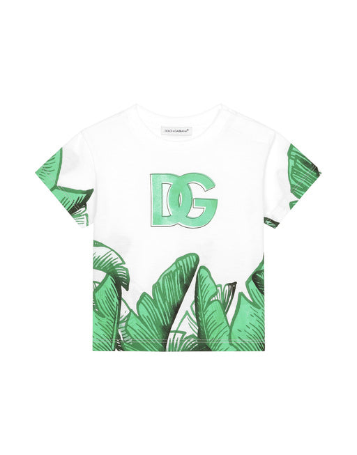 JERSEY T-SHIRT WITH BANANA-TREE DG LOGO PRINT