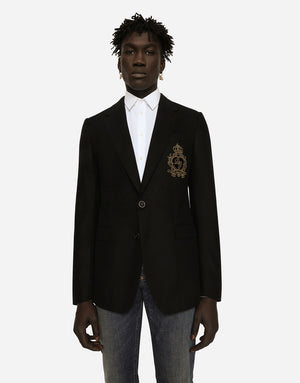 SINGLE-BREASTED WOOL AND CASHMERE JACKET WITH DG PATCH