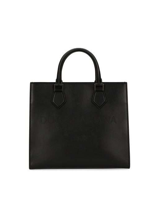 CALFSKIN EDGE SHOPPER WITH LOGO