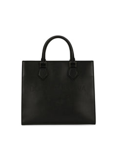 CALFSKIN EDGE SHOPPER WITH LOGO