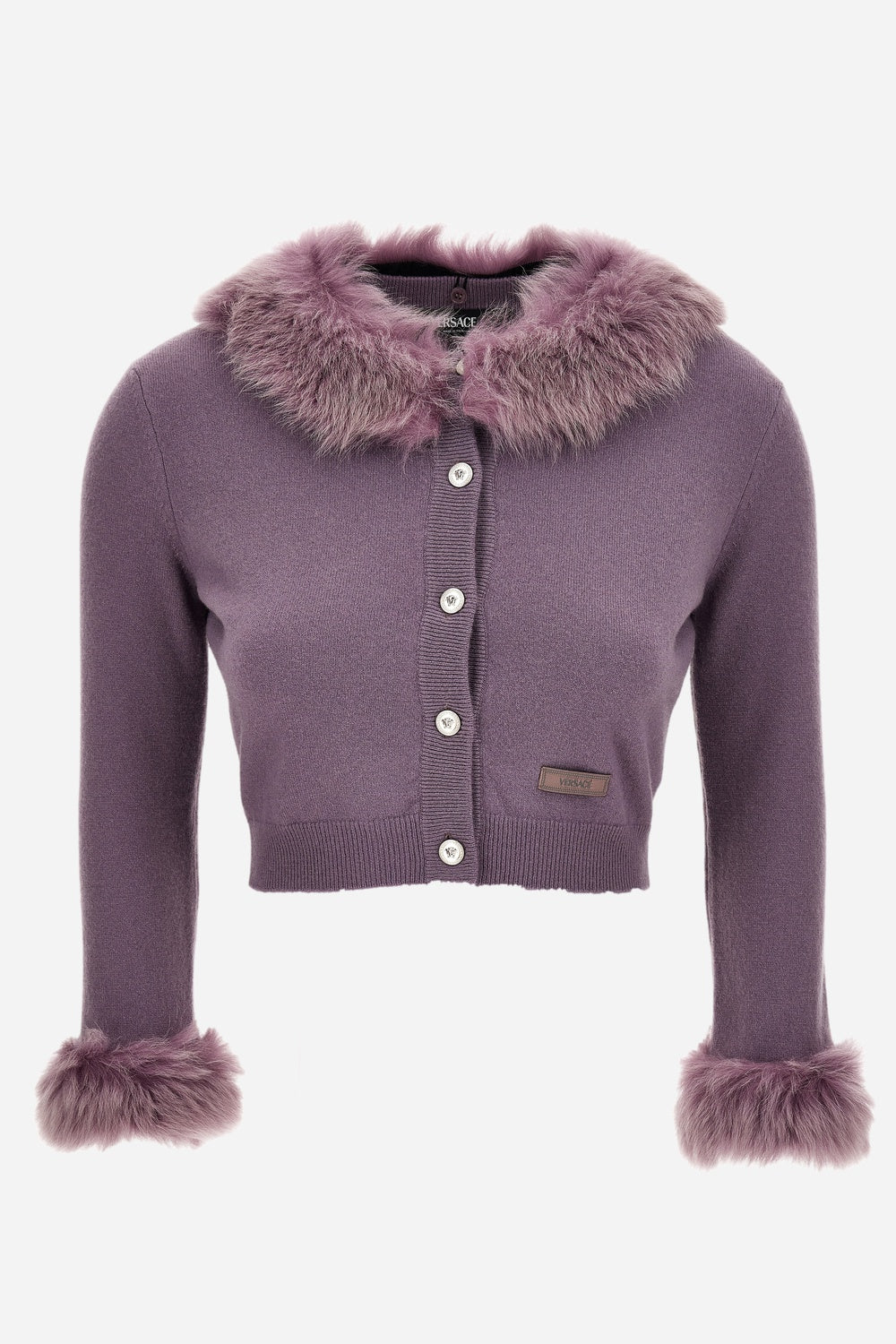Knit Sweater In Wool And Cashmere Shearling Trims