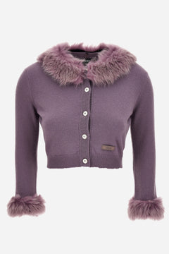Knit Sweater In Wool And Cashmere Shearling Trims