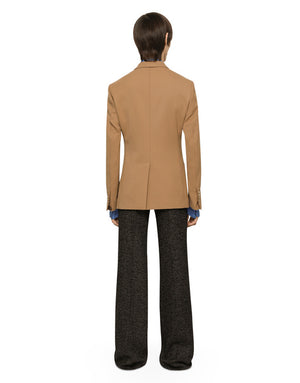 DOUBLE-BREASTED STRETCH WOOL TRICOTINE JACKET