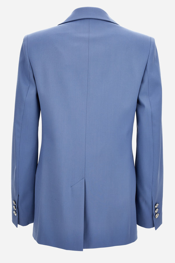Informal Jacket In Responsible Stretch Wool Gabardine-Medusa Chain Printed Lining