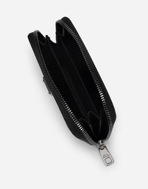 SMALL CALFSKIN ZIP-AROUND WALLET WITH ALL-OVER DG PRINT