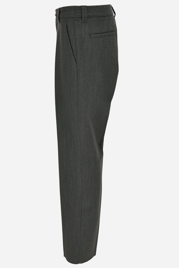 Informal Pant In Wool Twill Mouline Fabric