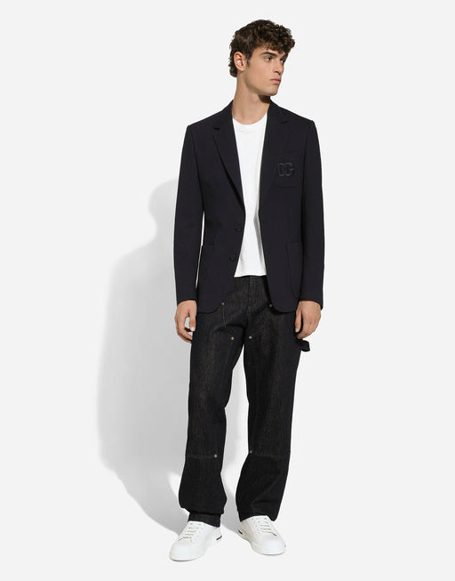 SINGLE-BREASTED STRETCH JERSEY JACKET
