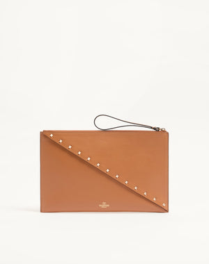 POUCH VALENTINO GARAVANI ROCKSTUD WISPY IN VITELLO