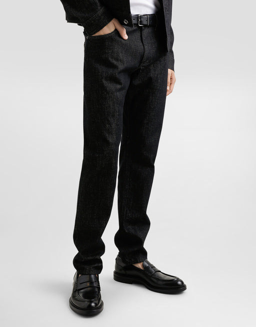 REGULAR-FIT COTTON JEANS WITH TAG