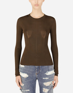 FULL-FASHIONED VISCOSE SWEATER