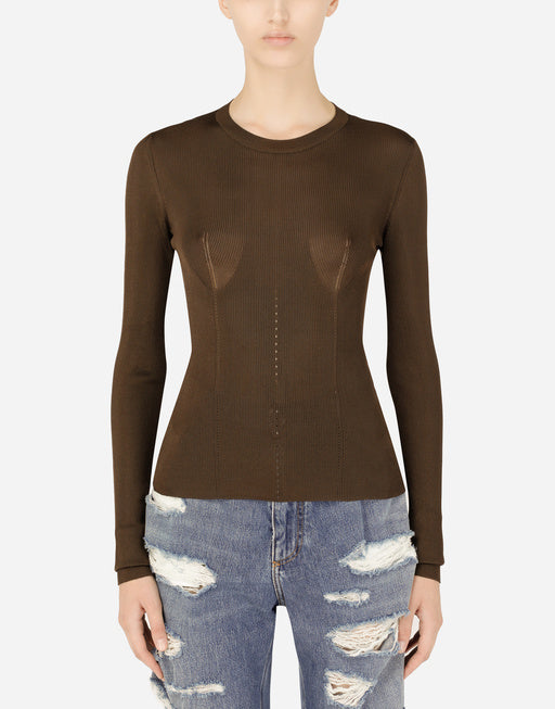 FULL-FASHIONED VISCOSE SWEATER