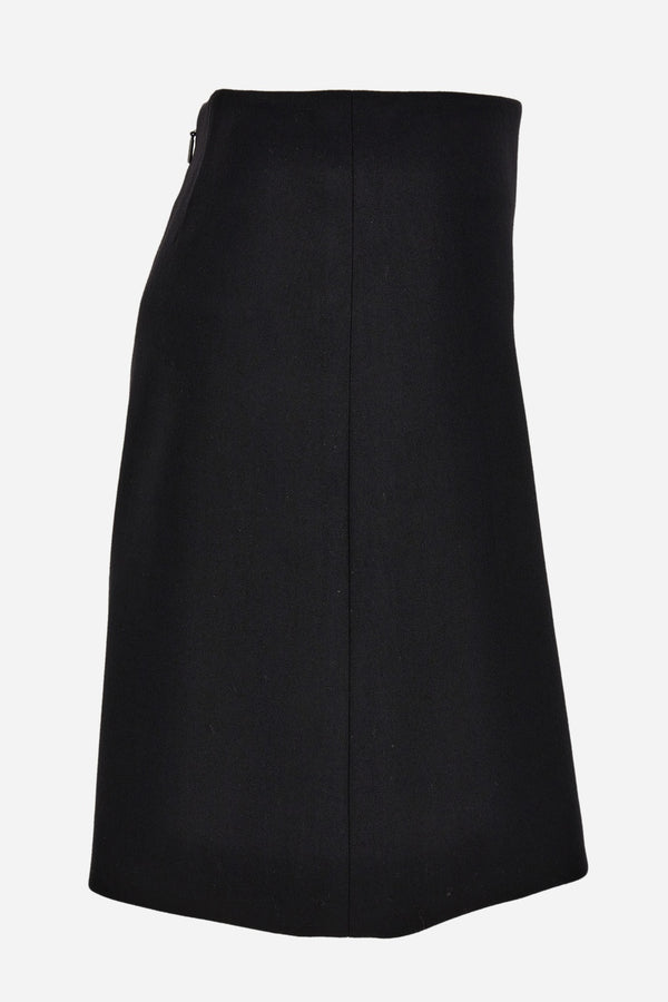 Skirt In Responsible Stretch Wool Grain De Poudre