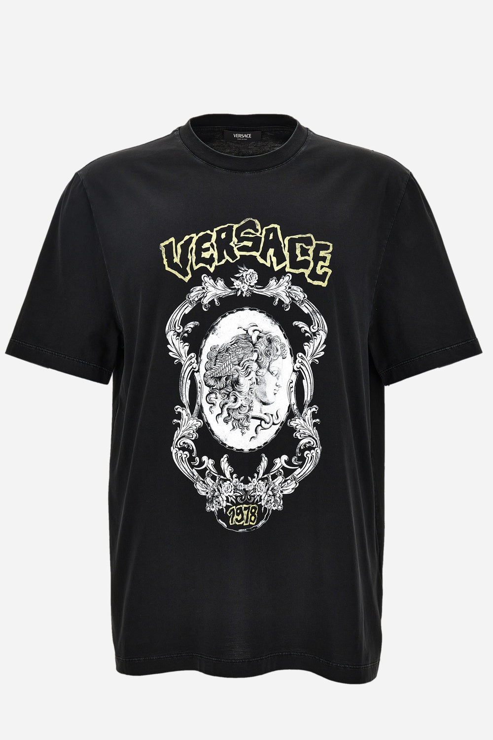 T-Shirt In Compact Cotton Jersey Fabric-Punk Medusa Cameo Print