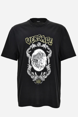 T-Shirt In Compact Cotton Jersey Fabric-Punk Medusa Cameo Print