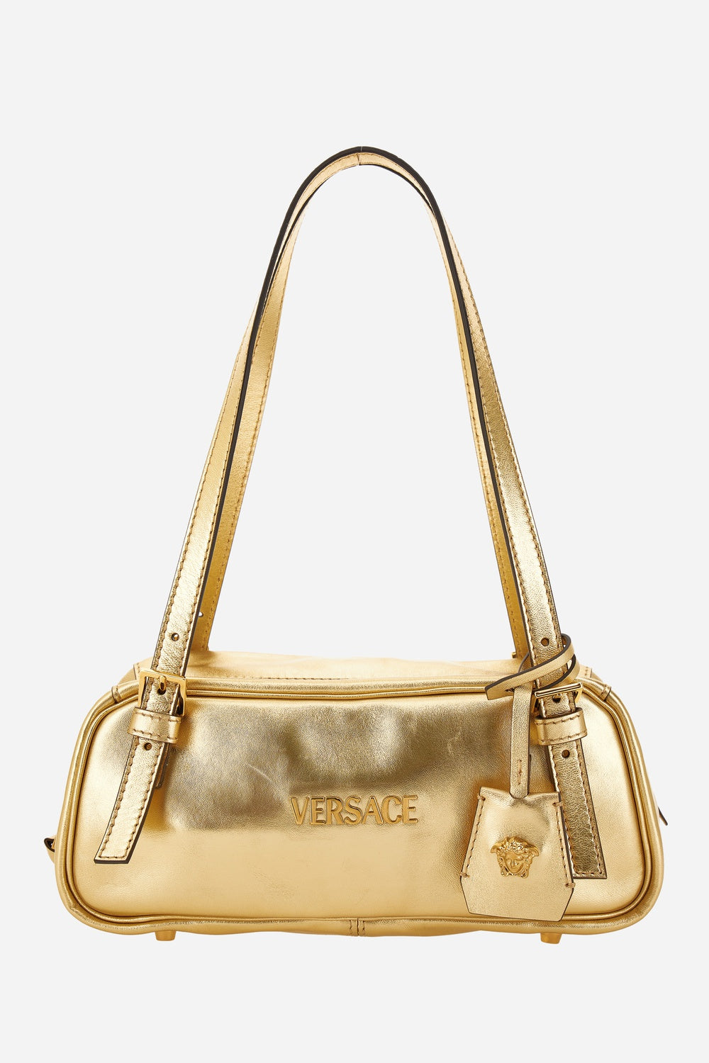 Versace Tag Shoulder In Lamb Leather