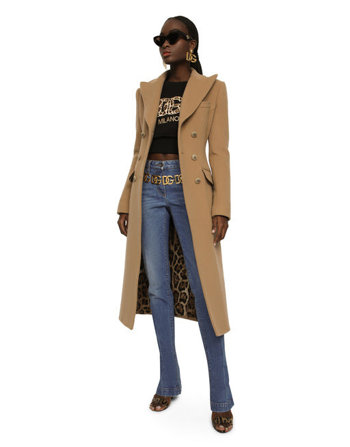CROPPED JERSEY SWEATSHIRT WITH EMBROIDERED DG PATCH