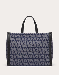 Borsa Shopping Media Toile Iconographe In Tessuto Jacquard Effetto Denim 