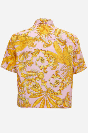 Informal Shirt In Twill Poly Baroque Palm Allover Print
