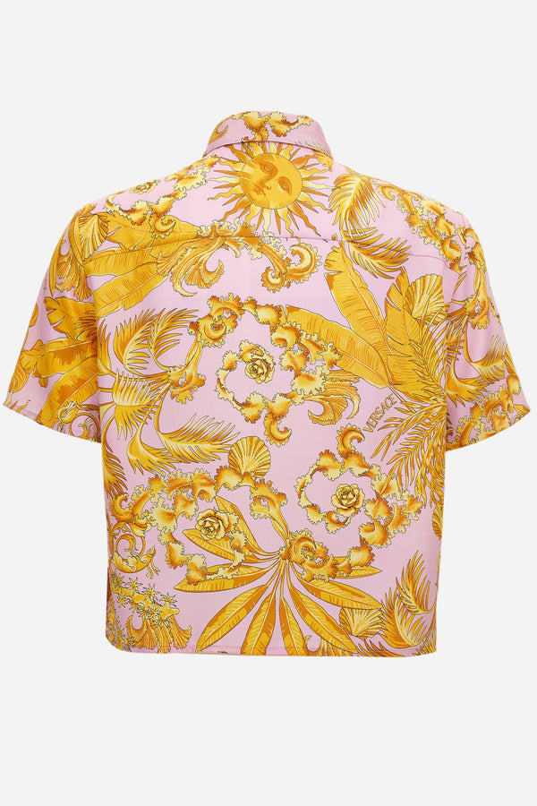Informal Shirt In Twill Poly Baroque Palm Allover Print