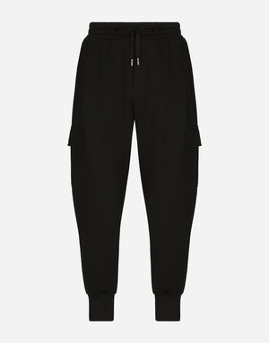 JERSEY CARGO PANTS WITH EMBOSSED LOGO