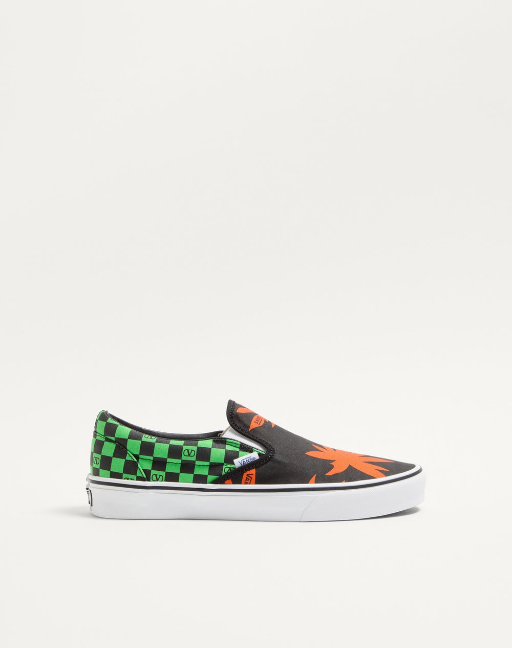 Sneaker Slip-On Valentino Garavani And Vans In Tessuto Con Stampa VLogo Checkerboard E Stampa Tropical Leaves