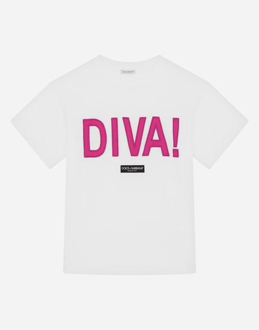 JERSEY T-SHIRT WITH DIVA PATCH