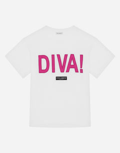 JERSEY T-SHIRT WITH DIVA PATCH