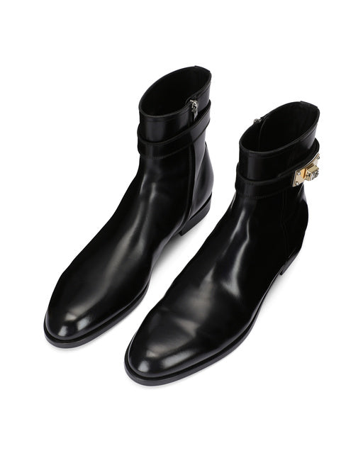 BRUSHED CALFSKIN ANKLE BOOTS