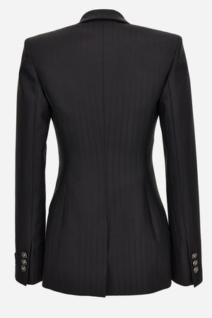 Informal Jacket In Responsible Wool Tonal Pinstripes
