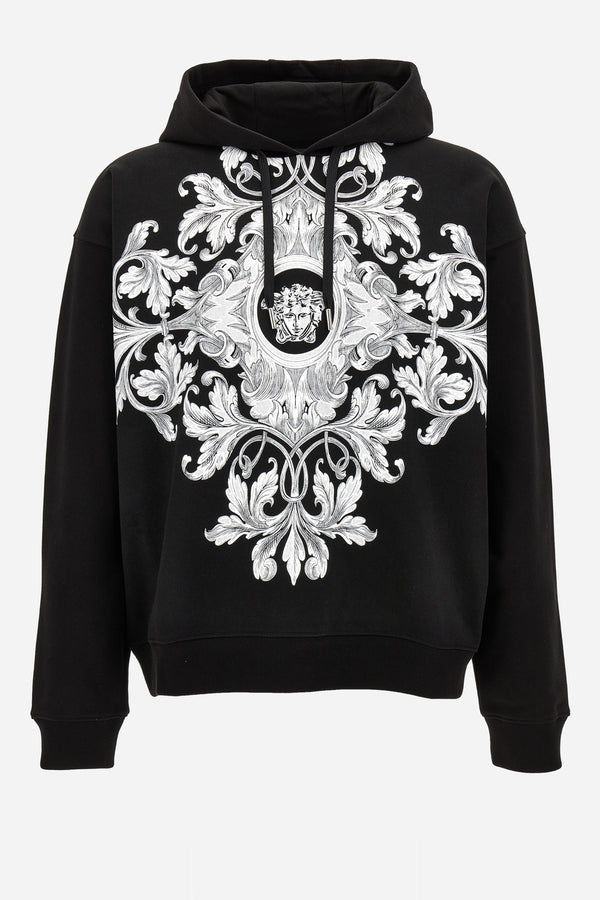 Sweatshirt In Non-Brushed Sweatshirt Fabric + Baroque Medusa Print