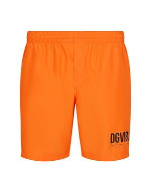 MID-LENGTH SWIM TRUNKS WITH DGVIB3 PRINT AND LOGO