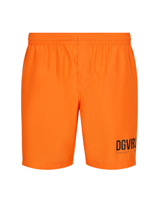 MID-LENGTH SWIM TRUNKS WITH DGVIB3 PRINT AND LOGO
