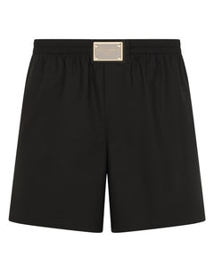 LONG COTTON BOXERS WITH BRANDED PLATE
