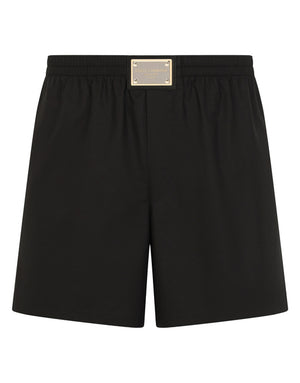 LONG COTTON BOXERS WITH BRANDED PLATE