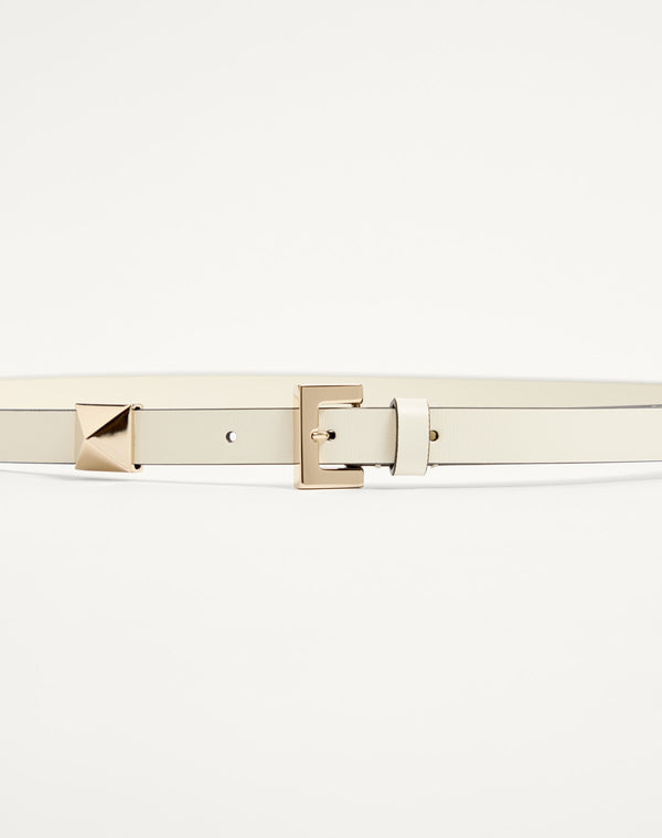 CINTURA SIDE STUD IN VITELLO LUCIDO 15 MM