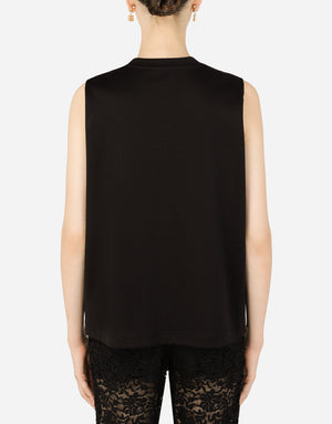 INTERLOCK TANK TOP WITH CRYSTAL DG EMBELLISHMENT