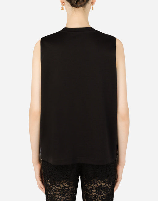 INTERLOCK TANK TOP WITH CRYSTAL DG EMBELLISHMENT