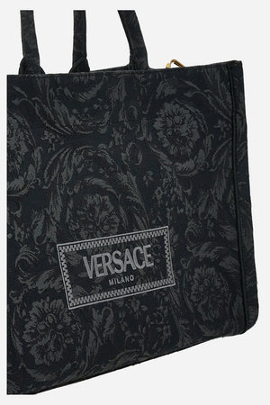Athena Large Tote In Embroidery Jacquard  Barocco-Calf Leather