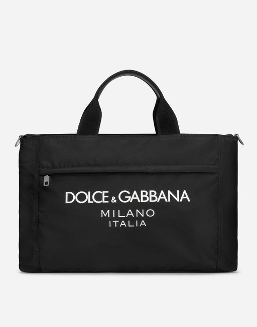 NYLON HOLDALL WITH RUBBERIZED LOGO